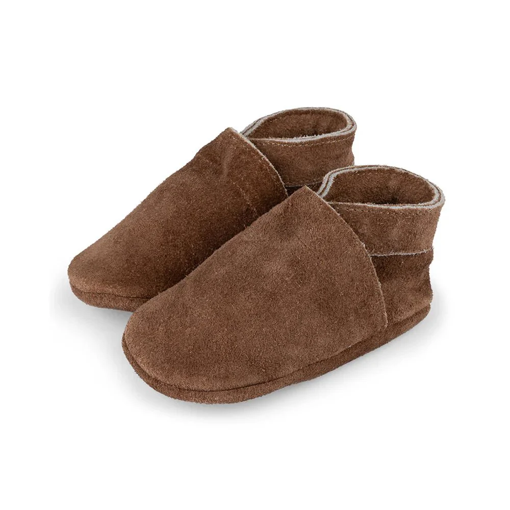 Baby Dutch Babyslofjes Uni Dark Brown Suède