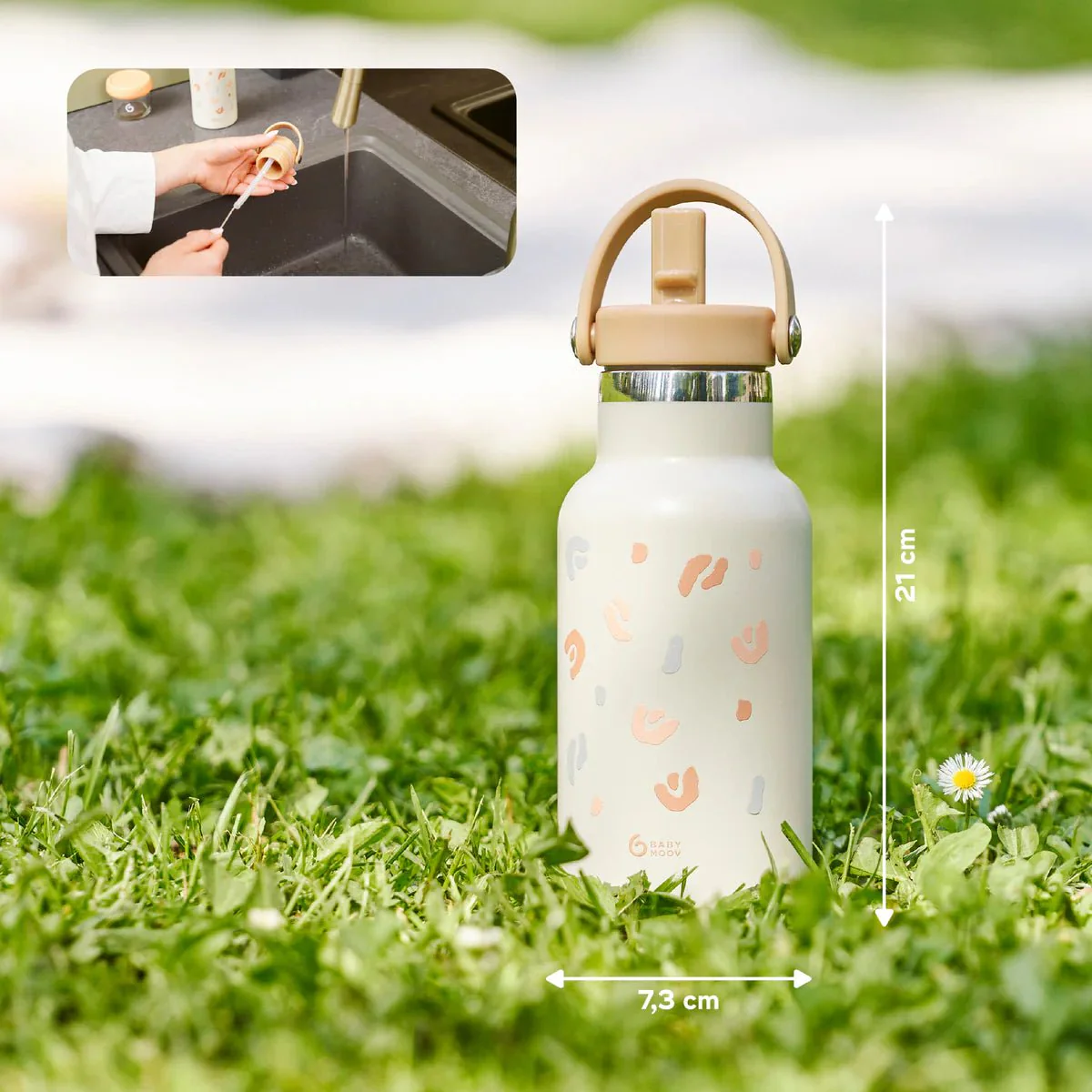 Babymoov Little Explorer Geïsoleerde RVS Drinkfles Ivory - Image 4