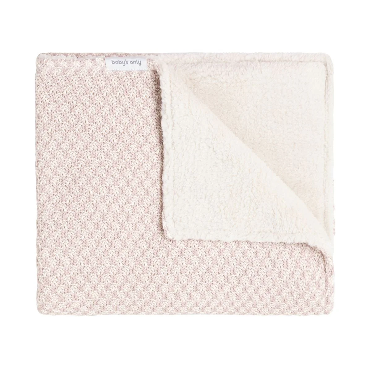 Baby's Only Wiegdeken 70X95Cm Teddy Happiness Oud Roze/Ecru