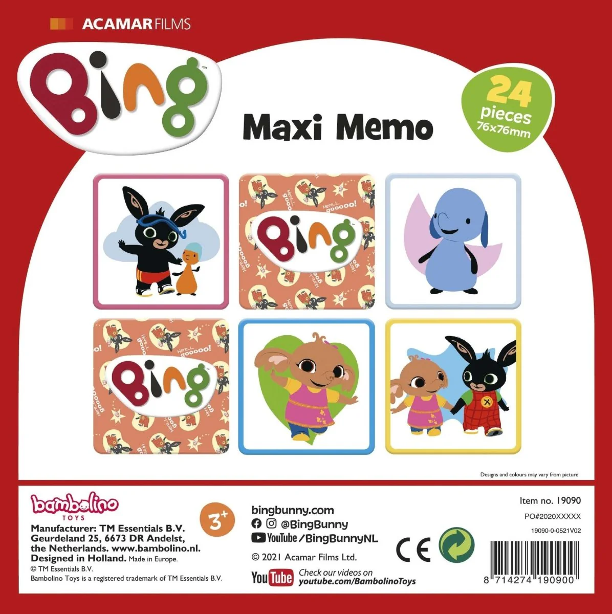 Bambolino Spelletje Maxi Memo Bing 36St - Image 3