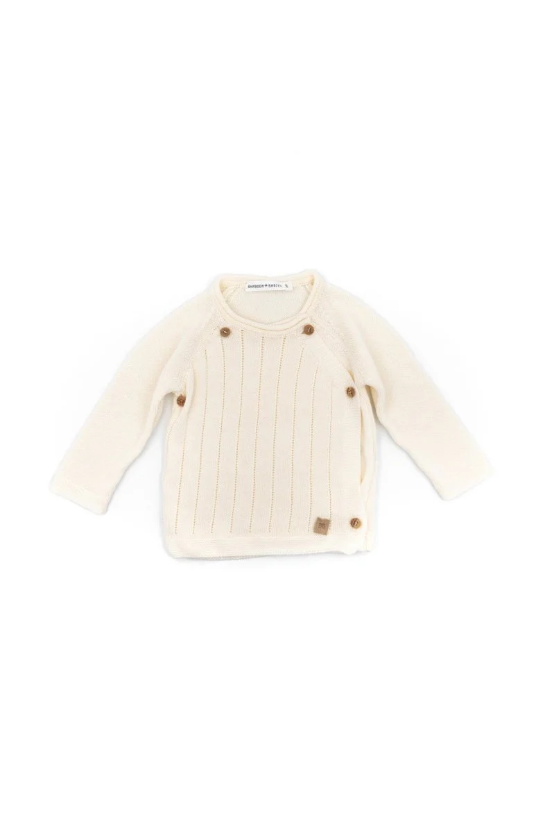 Bamboom Baby Trui Knitted Overslag Wit