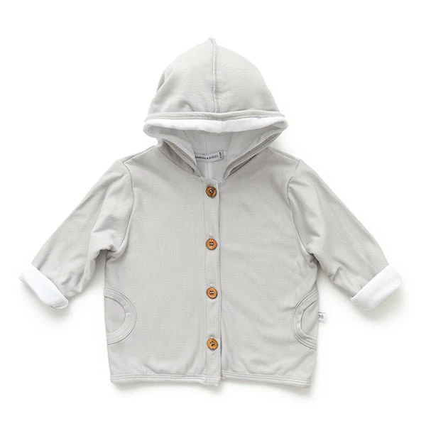 Bamboom Baby Vestje Met Capuchon Grijs/Ivoor
