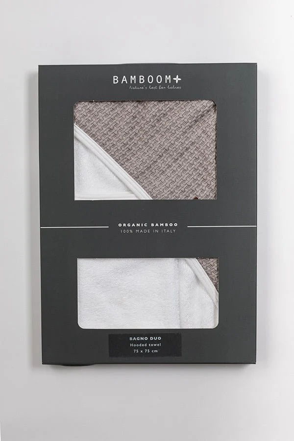 Bamboom Badcape Baby Duo Soft Stone Parel Grijs - Image 3