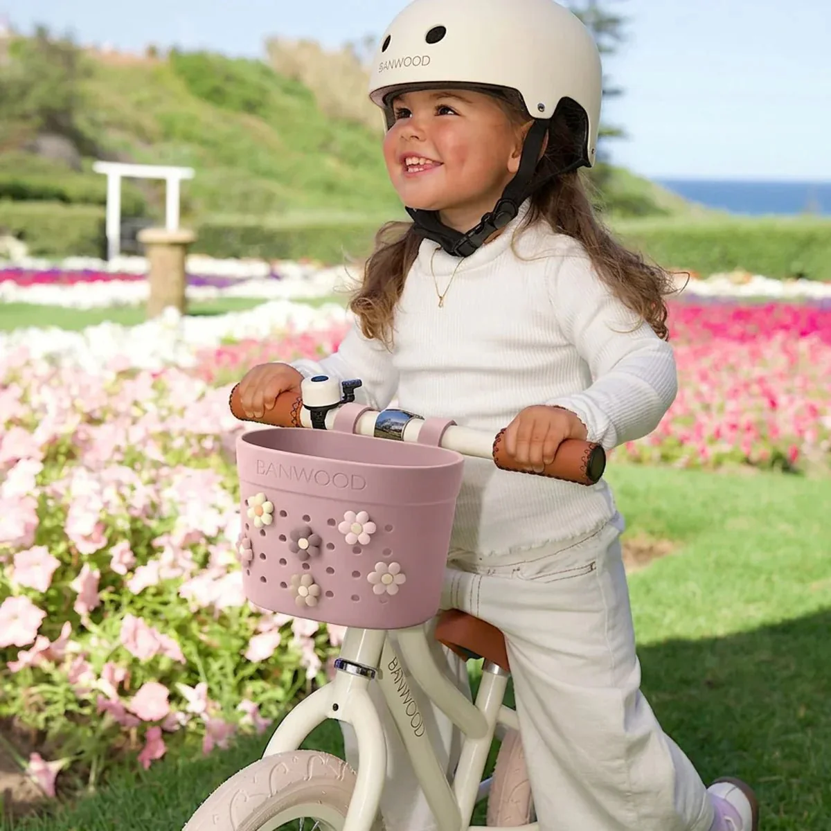Banwood Kinderstep- en Fietsmandje Pin & Ride Dusty Rose - Image 5