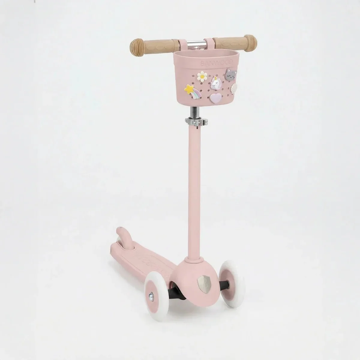 Banwood Kinderstep- en Fietsmandje Pin & Ride Faded Pink - Image 4
