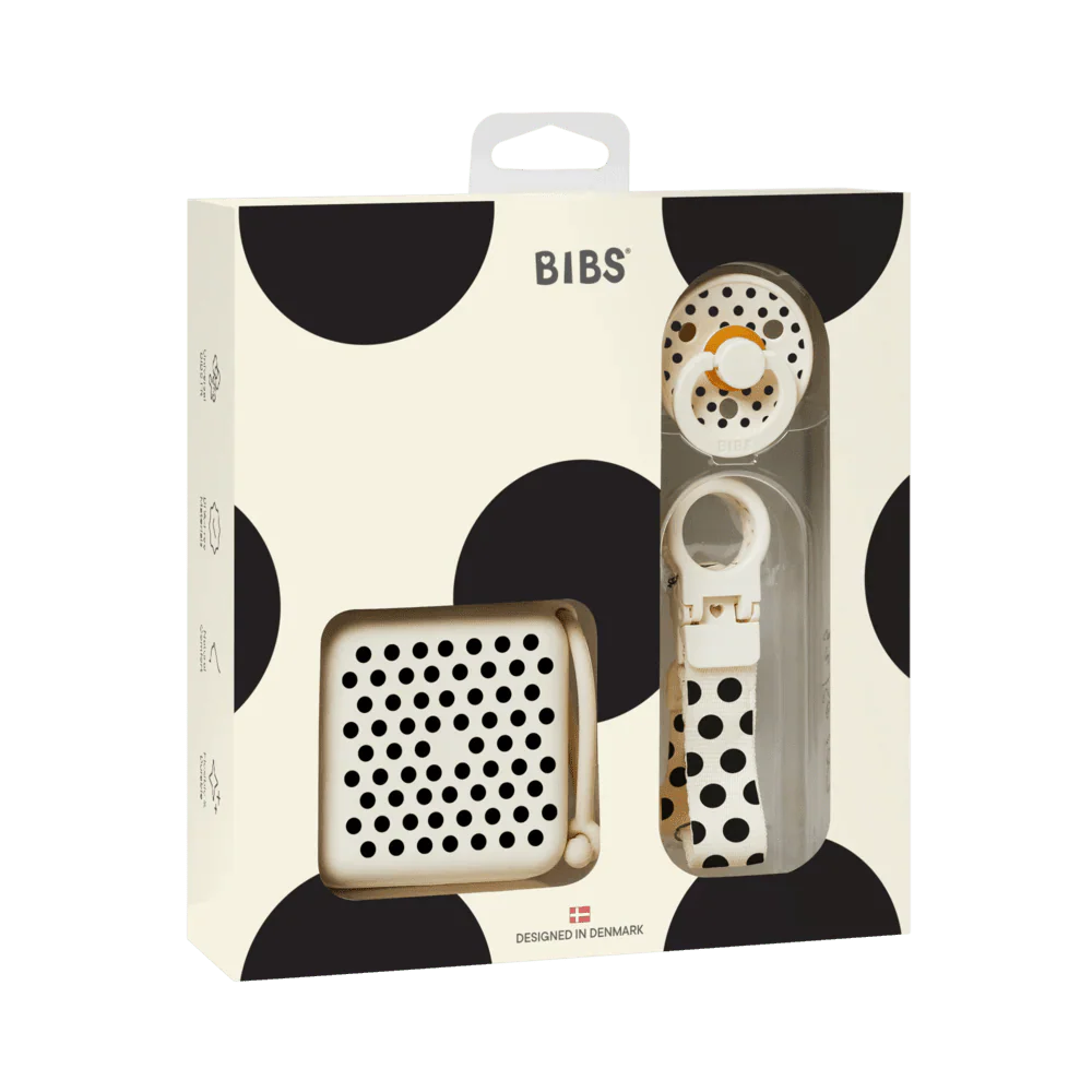BIBS Giftbox Polka Soothe & Go Ivory Black - Image 3