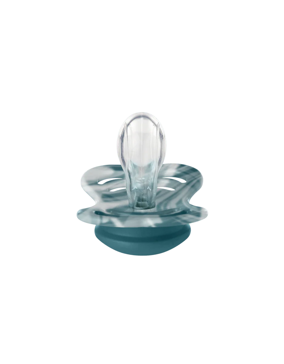 BIBS Speen Maat 1 Silicone Supreme Forest Lake White - Image 2