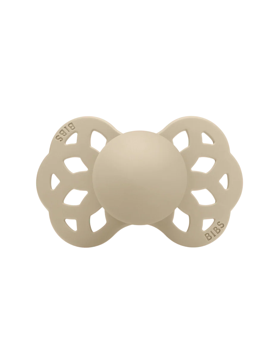 BIBS Speen Maat 1 Silicone Symmetrical Vanilla/Peach 2st - Image 3