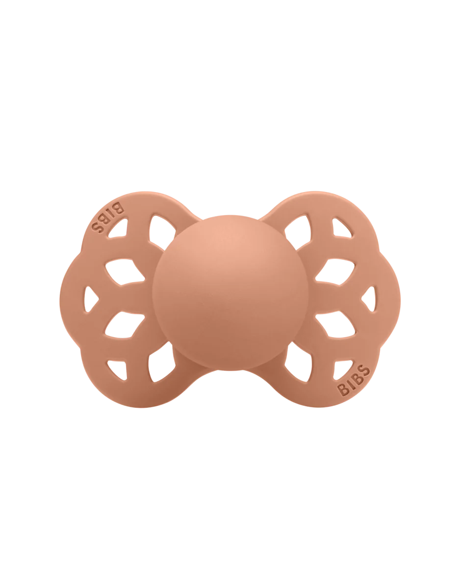 BIBS Speen Maat 1 Silicone Symmetrical Vanilla/Peach 2st - Image 4