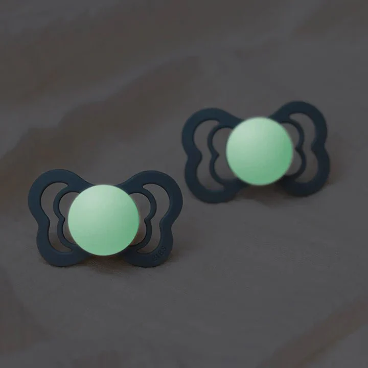 BIBS Speen Maat 2 Blush Night/Vanilla Night Supreme Silicone 2st - Image 7