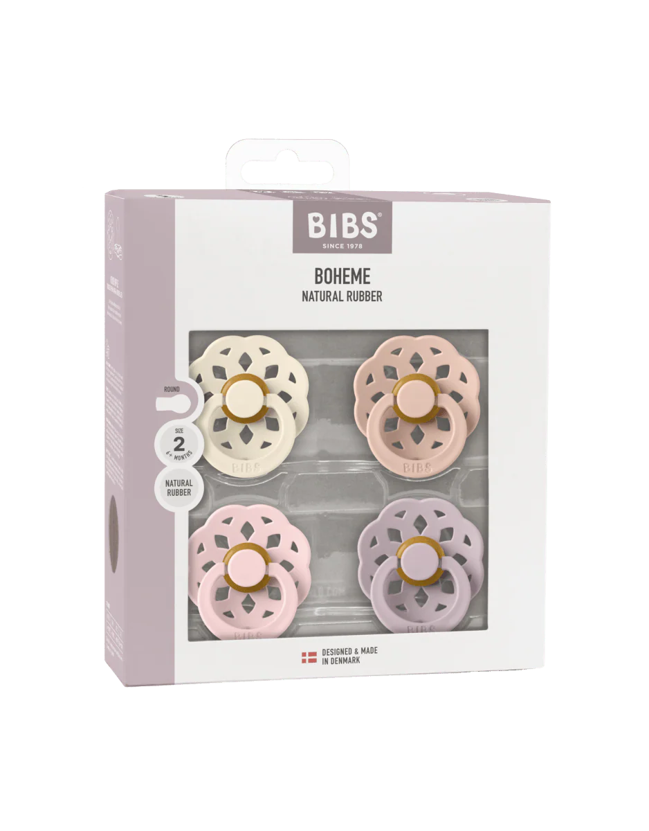 BIBS Speen Maat 2 Boheme Ivory/Blush/Blossom/Dusky Lilac 4St