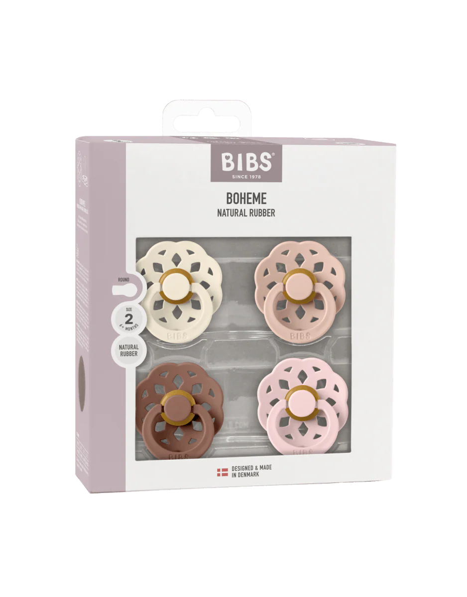 BIBS Speen Maat 2 Boheme Ivory/Blush/Woodchuck/Blossom 4St