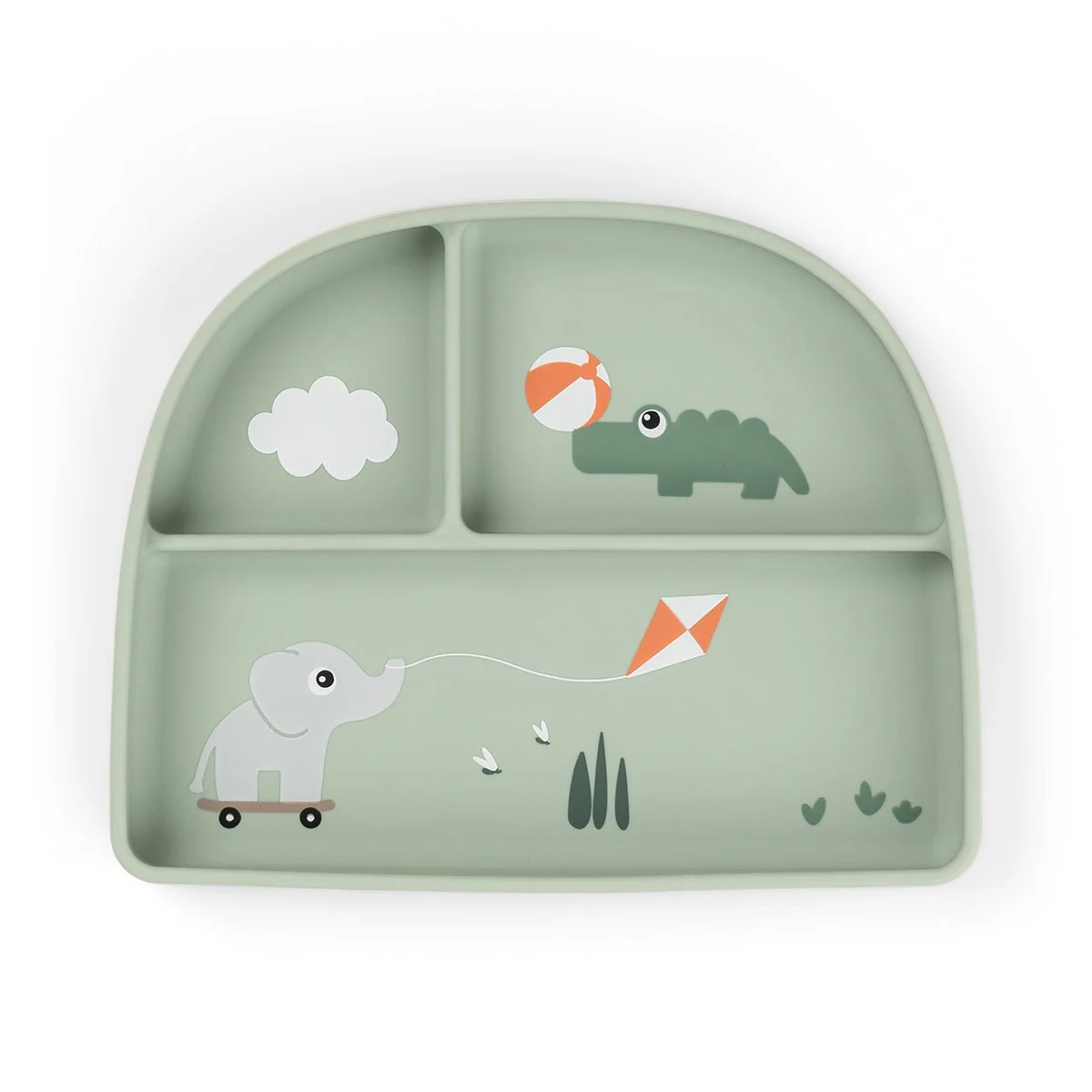 Done by Deer Babybord Stick & Stay Vakjes Playground Green