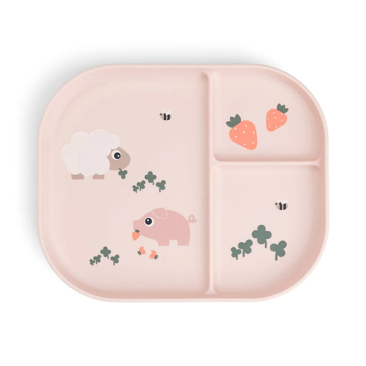 Done by Deer Babybord Tiny Farm Roze 3 Vakjes