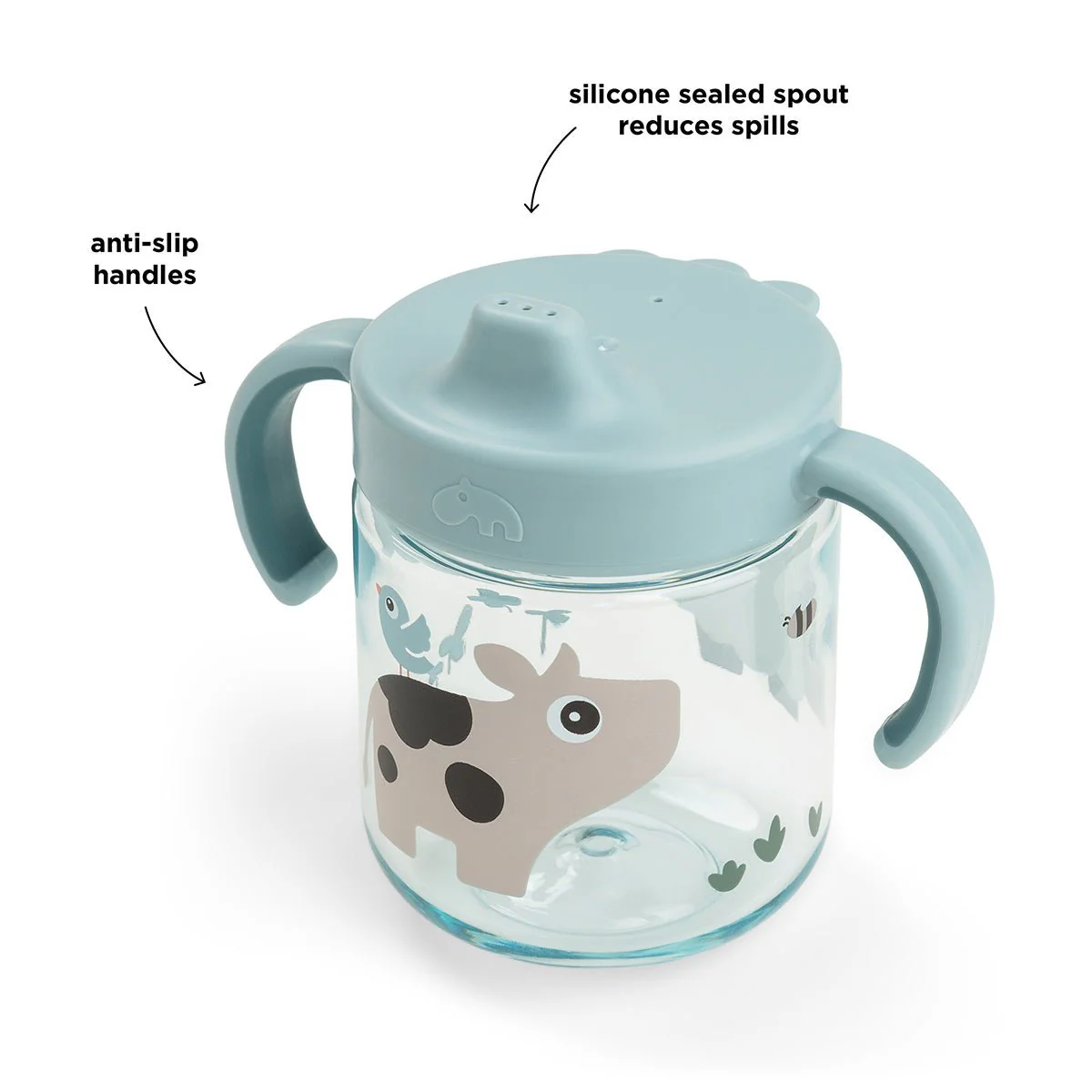 Done by Deer Bekertje Met Tuit En Handvatten Tiny Farm Blue - Image 3