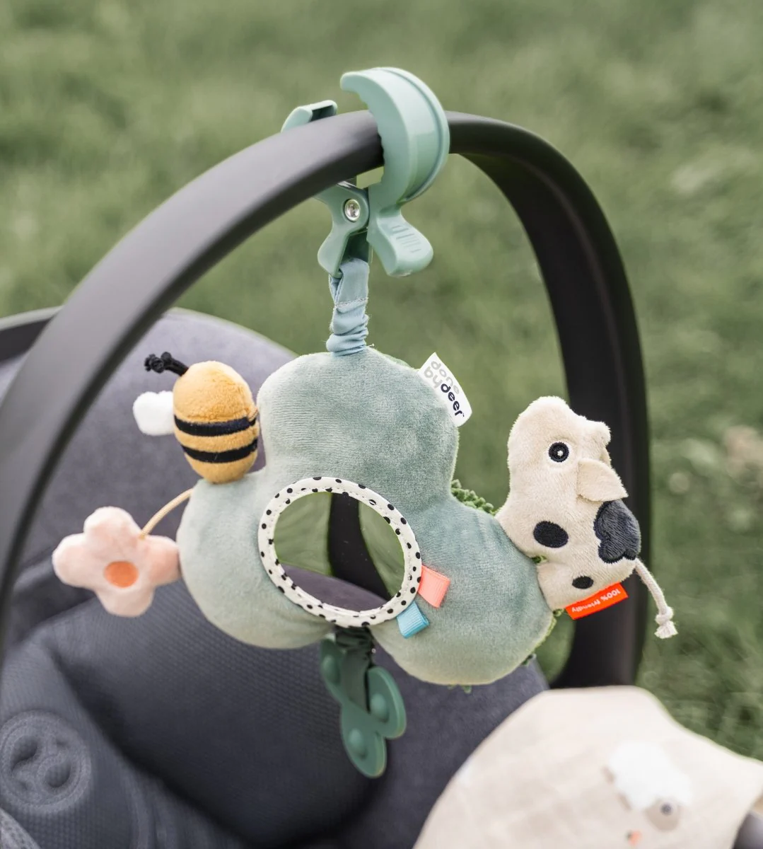Done by Deer Hangspeeltje Spiegel Met Clip Tiny Farm Green - Image 5