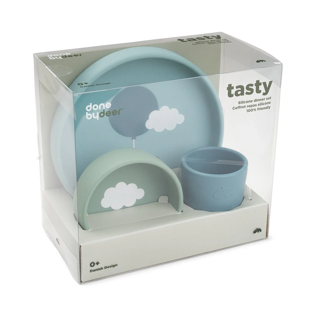 Done by Deer Kinderservies Set Happy Clouds Blue 3 delig - Image 3
