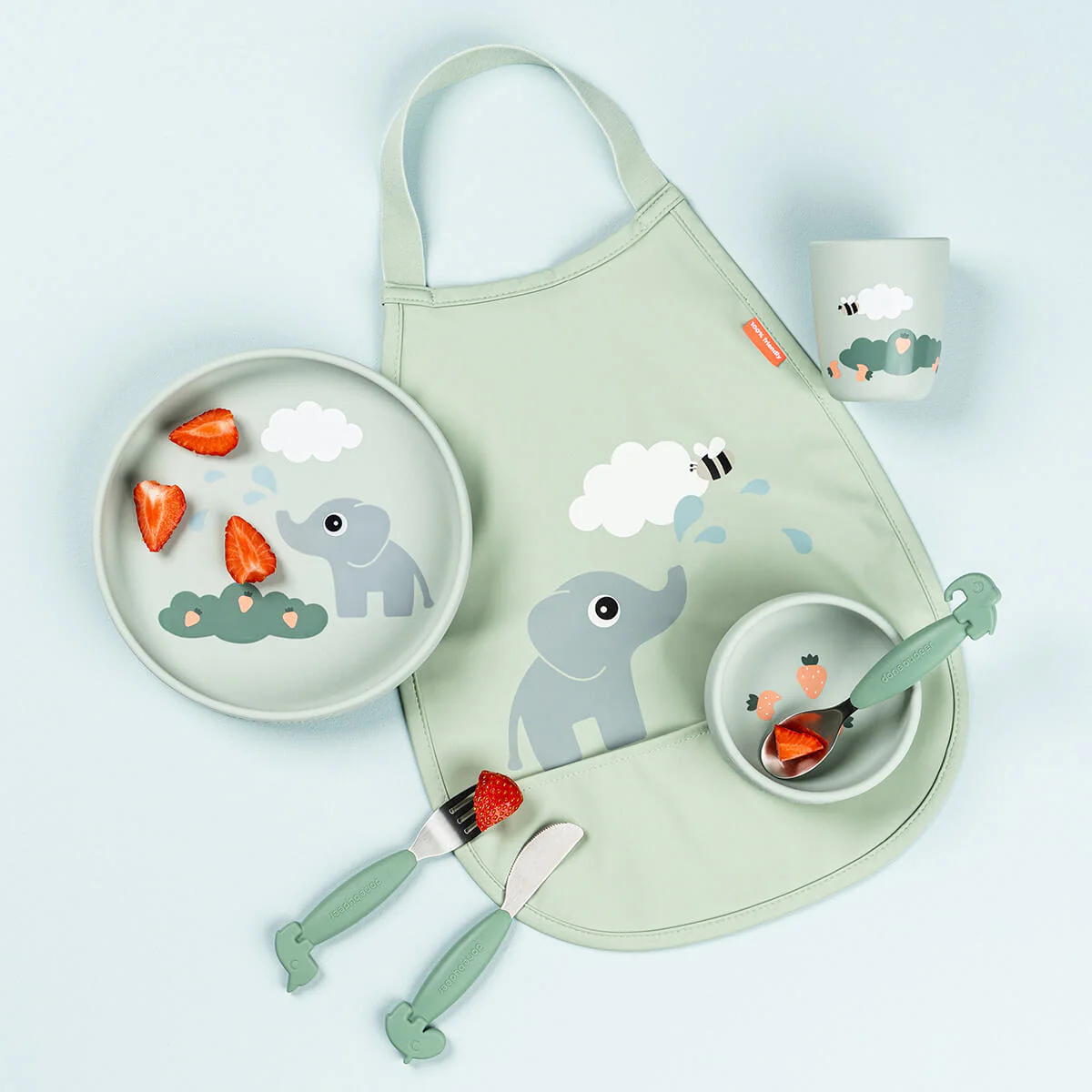 Done by Deer Kinderservies Set Stick & Stay Elphee 3 Delig - Image 2