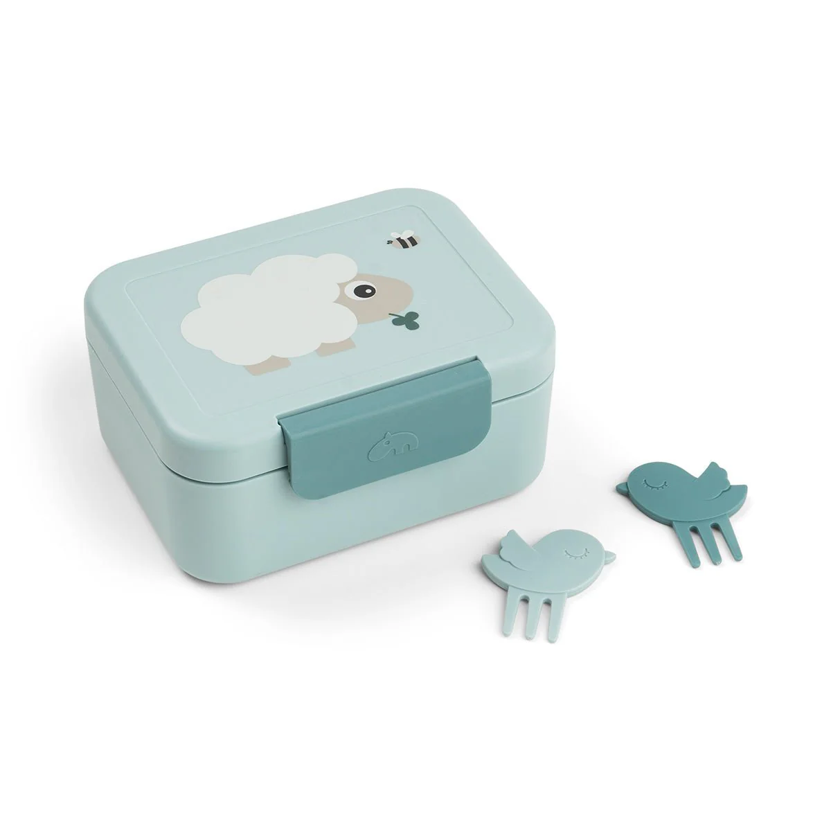 Done by Deer Lunchbox Incl. Snackprikkers Tiny Farm Blue
