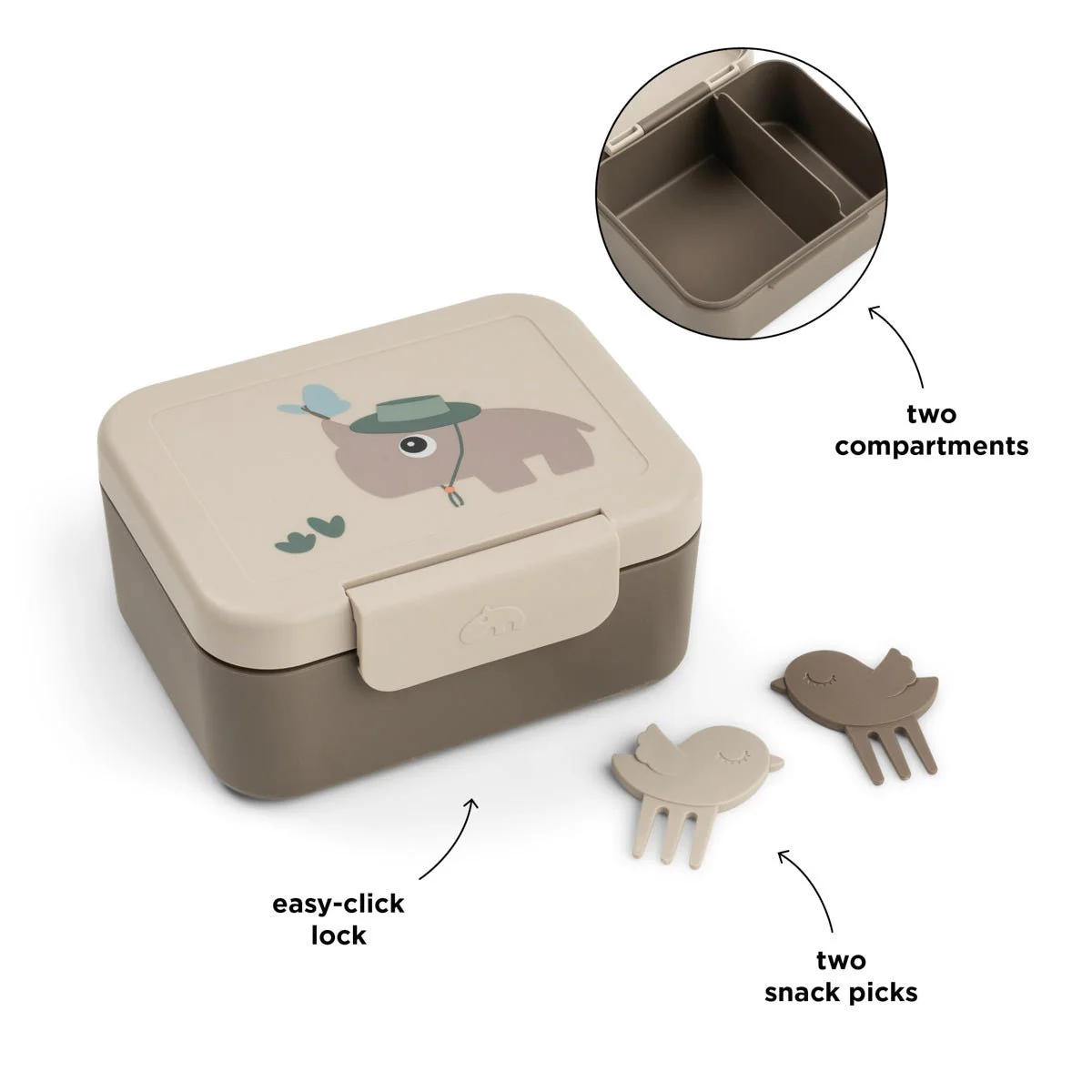 Done by Deer Lunchbox Incl. Snackprikkers Tiny Trails Sand - Image 3
