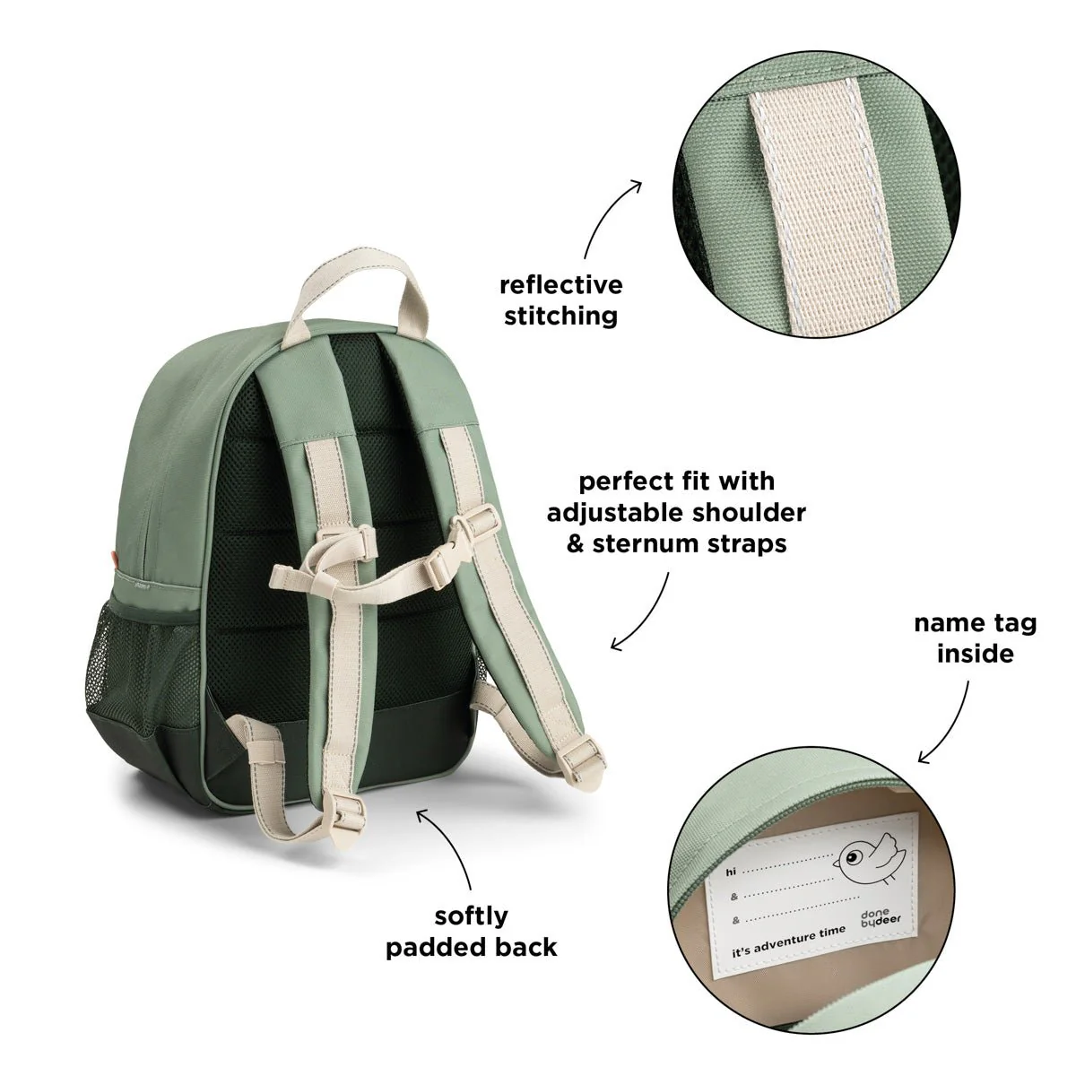 Done By Deer Rugtas Tiny Trails Green 13L - Image 6