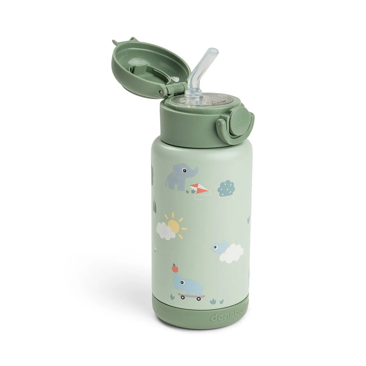 Done by Deer Thermos Rietjesfles Playground Green 340ml - Image 2