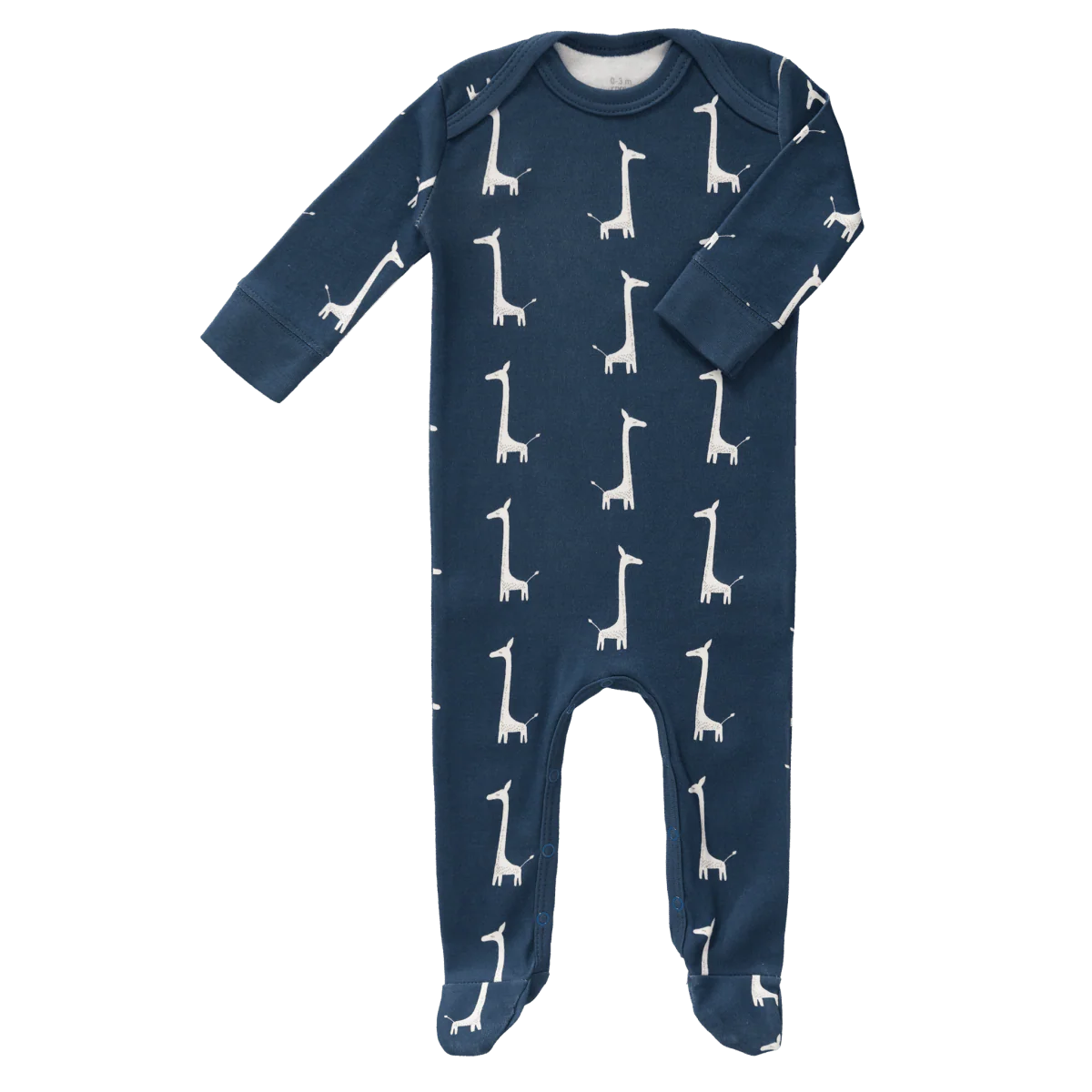 Fresk Baby Pyjama Met Voet Giraf Indigo Blue