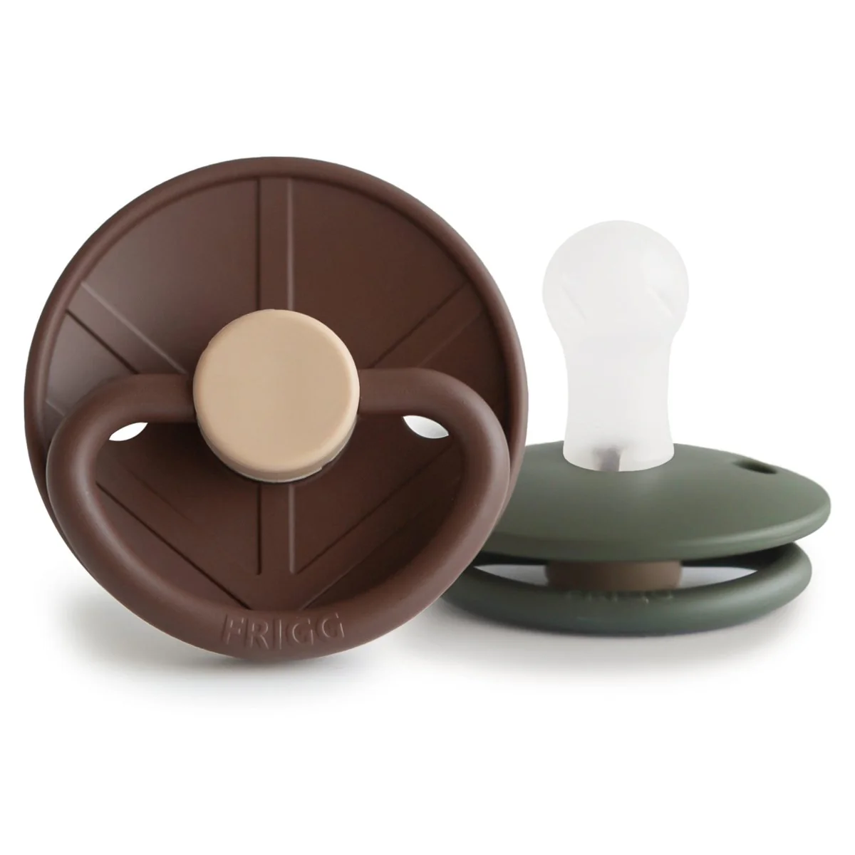 Frigg Speen Maat 1 Little Viking Cocoa/Olive Silicone 2St