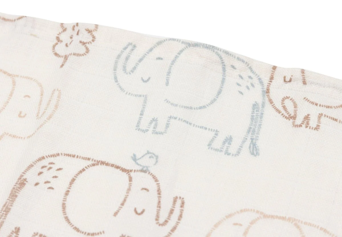 Jollein Hydrofiele Doek Elephant Tales 70Cm 3St - Image 2