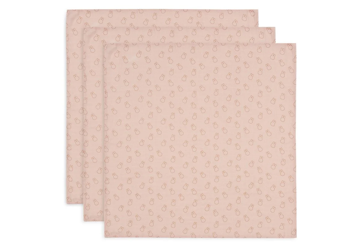 Jollein Hydrofiele Doek Miffy Sillhouettes Wildrose 70 X 70 Cm 3St