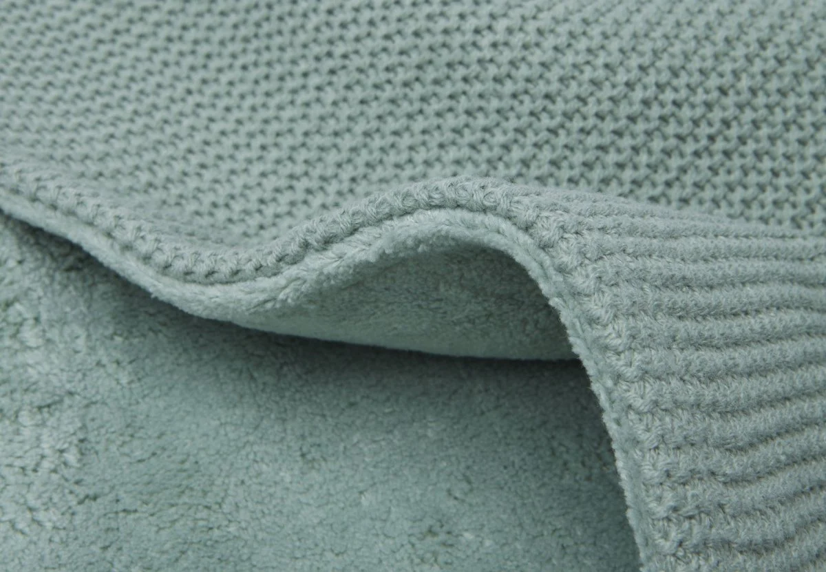 Jollein Ledikantdeken Basic Knit Forest Green/Fleece 100x150cm - Image 3