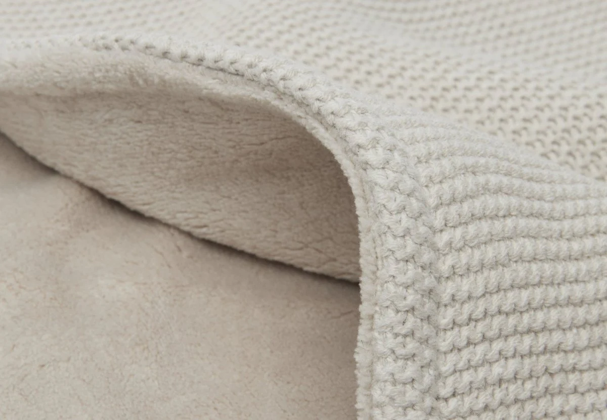 Jollein Ledikantdeken Basic Knit Nougat/Fleece 100x150cm - Image 3