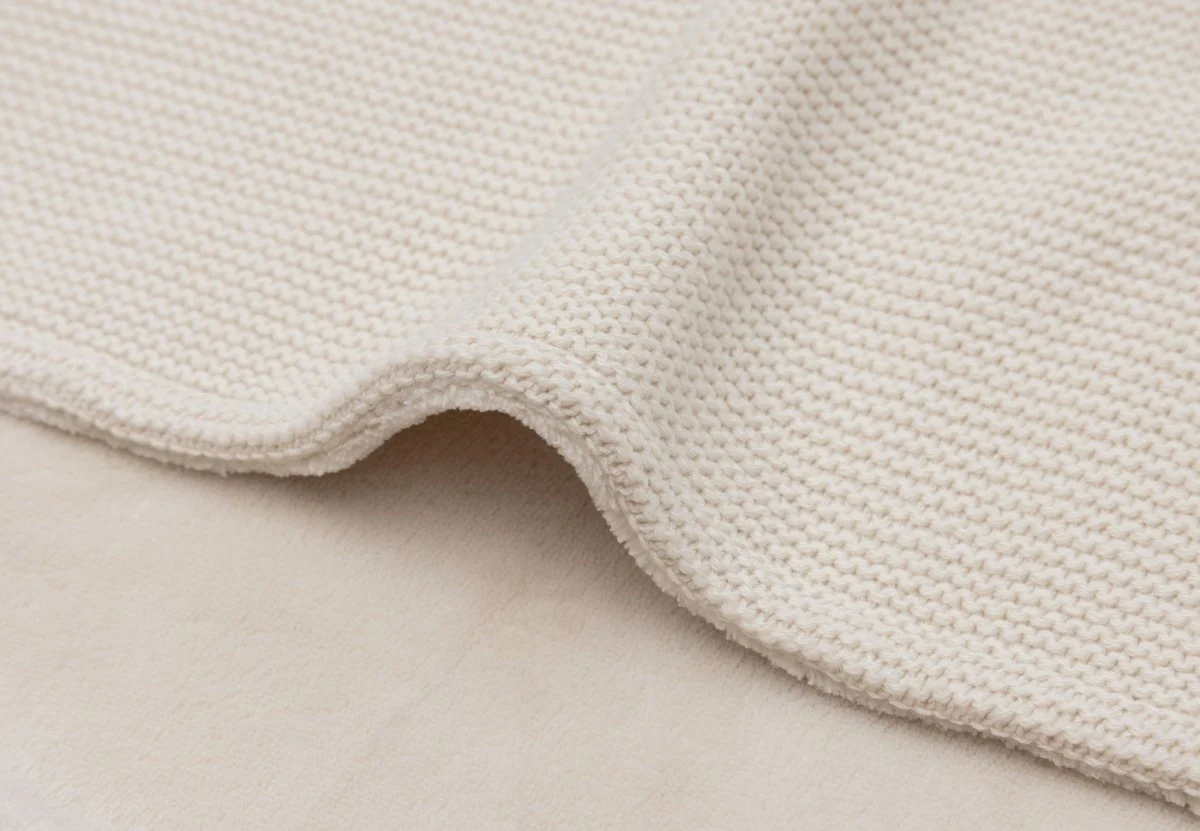 Jollein Ledikantdeken Basic Knit Oatmeal/Velvet 100X150Cm - Image 4