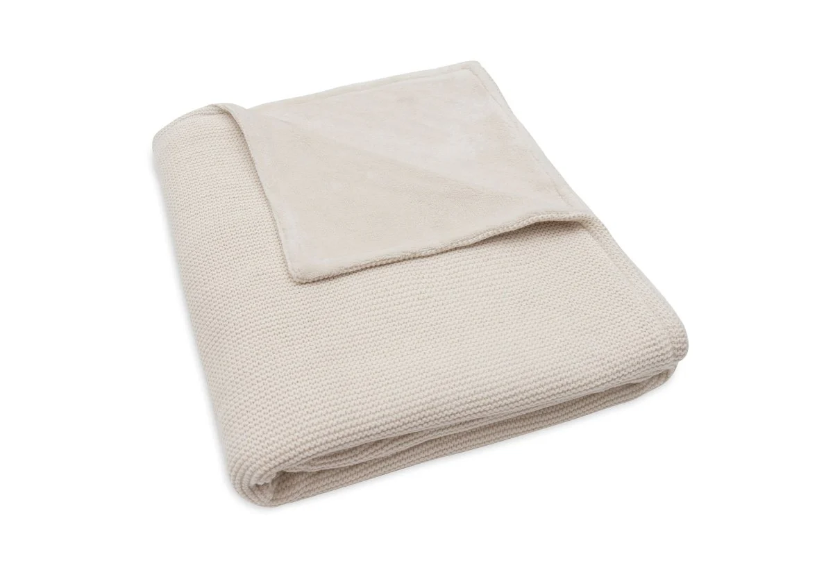 Jollein Ledikantdeken Basic Knit Oatmeal/Velvet 100X150Cm - Image 5