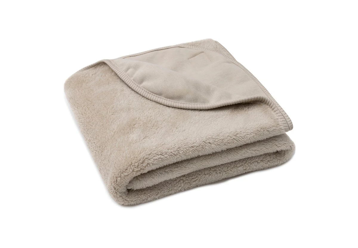 Jollein Wiegdeken Basic Jersey/Sherpa - Warm Sand 75X100Cm - Image 3