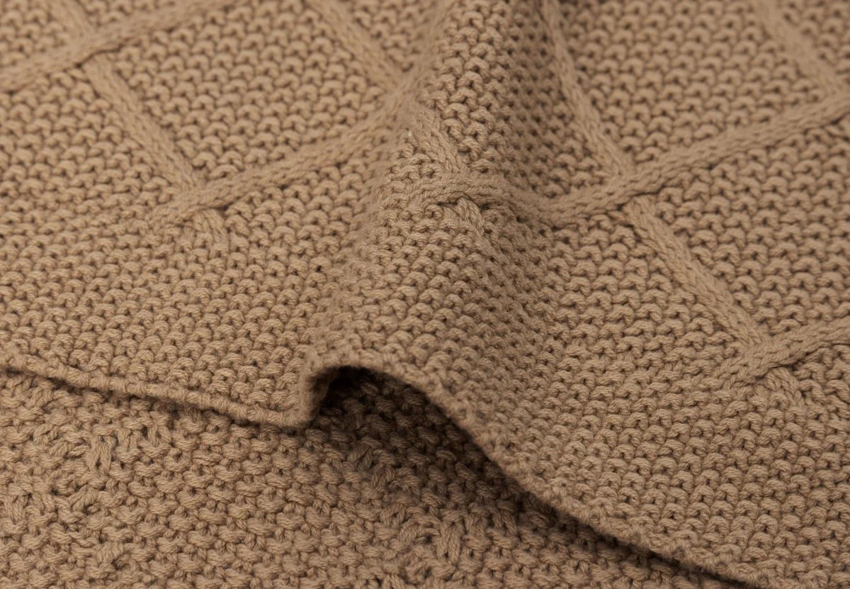 Jollein Wiegdeken Check Knit Biscuit 75 X 100 Cm - Image 4