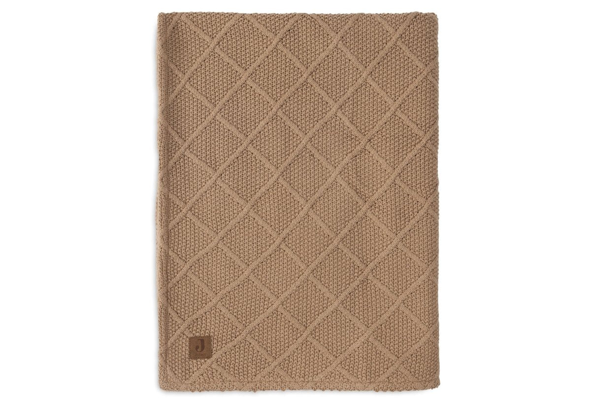 Jollein Wiegdeken Check Knit Biscuit/Teddy Fleece 75 X 100 Cm - Image 2