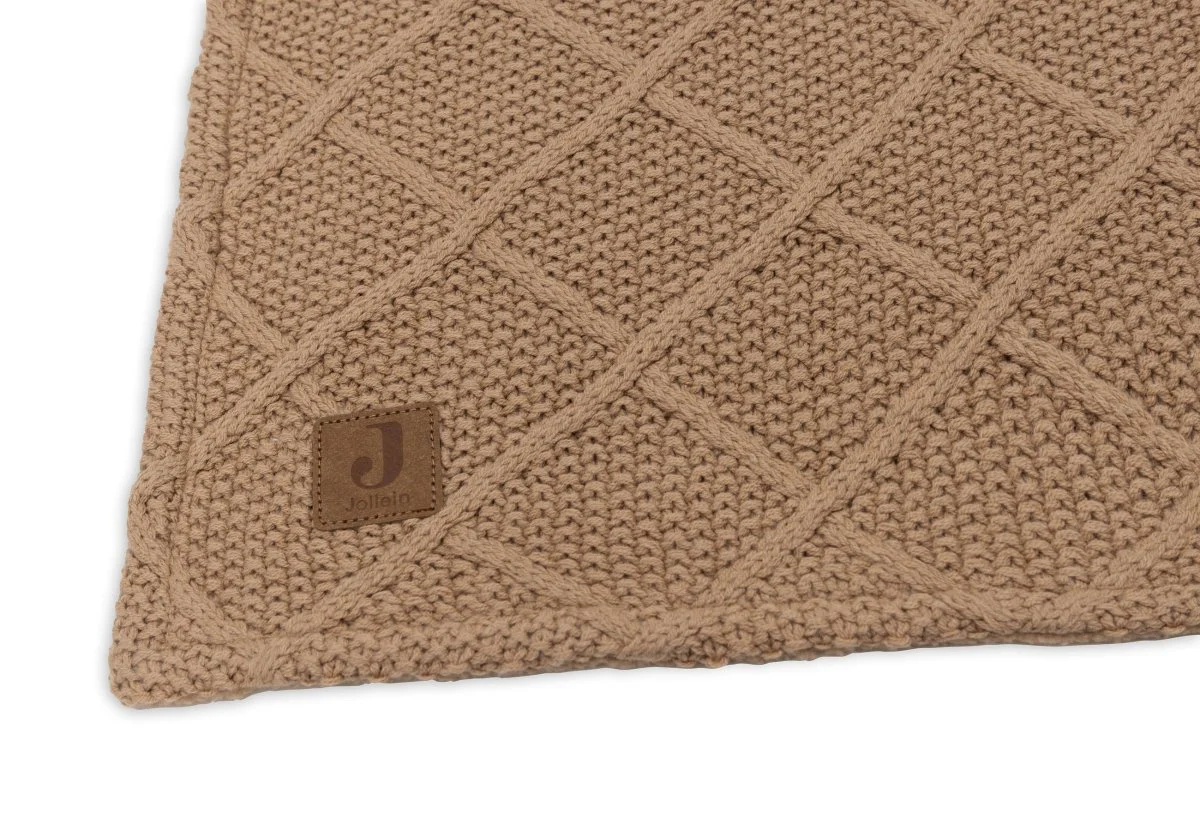 Jollein Wiegdeken Check Knit Biscuit/Teddy Fleece 75 X 100 Cm - Image 3