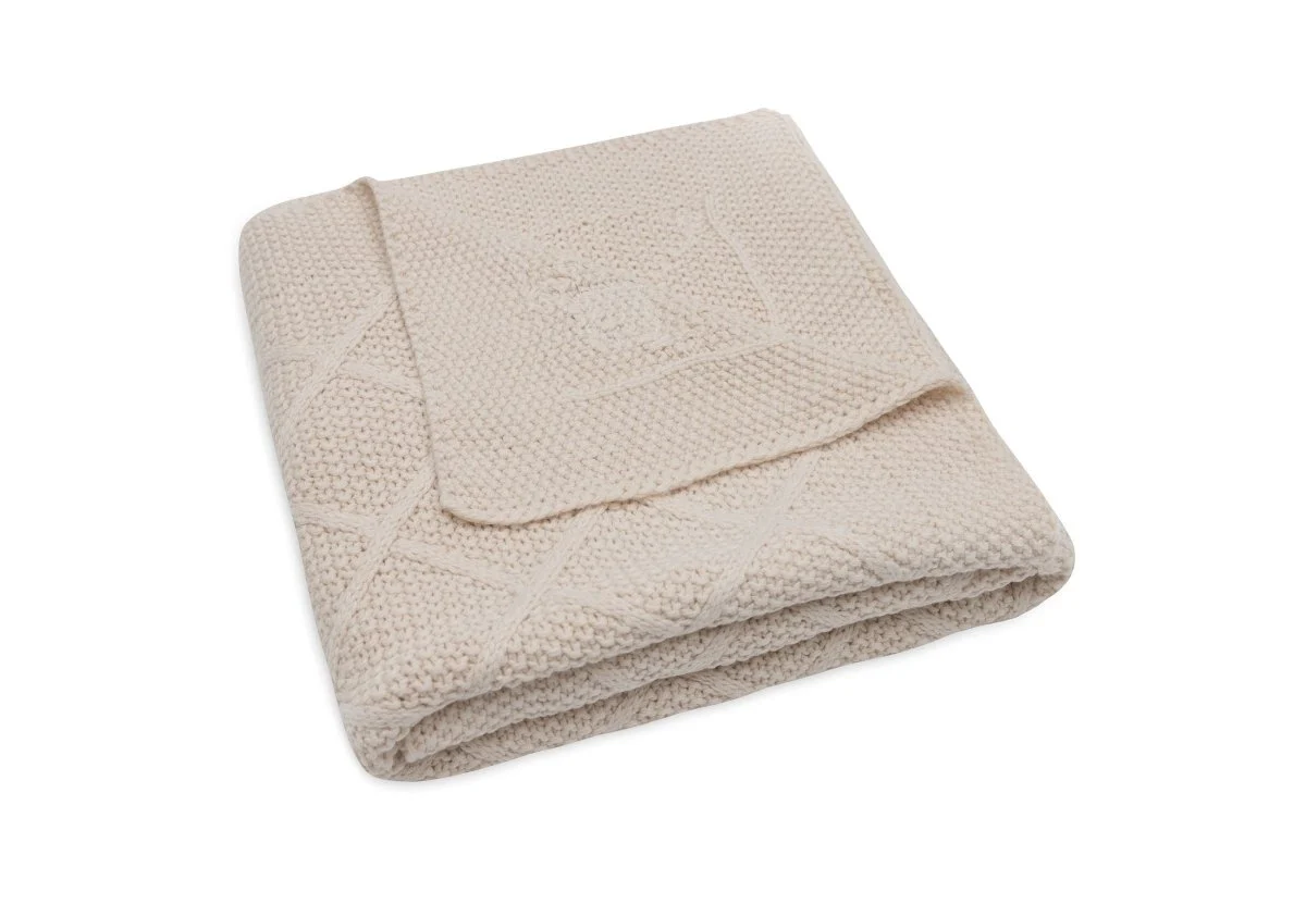 Jollein Wiegdeken Check Knit Oatmeal 75 X 100 Cm - Image 4