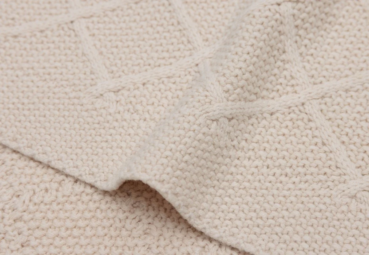 Jollein Wiegdeken Check Knit Oatmeal 75 X 100 Cm - Image 5