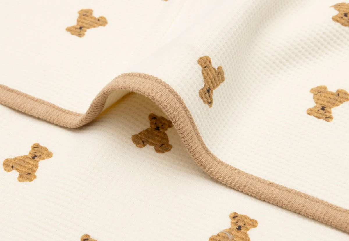 Jollein Wiegdeken Little Waffle Mini Teddy Bear - Image 2