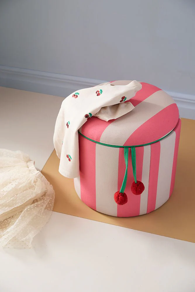 Kid's Concept Poef Cilinder Met Opbergruimte Roze - Image 4
