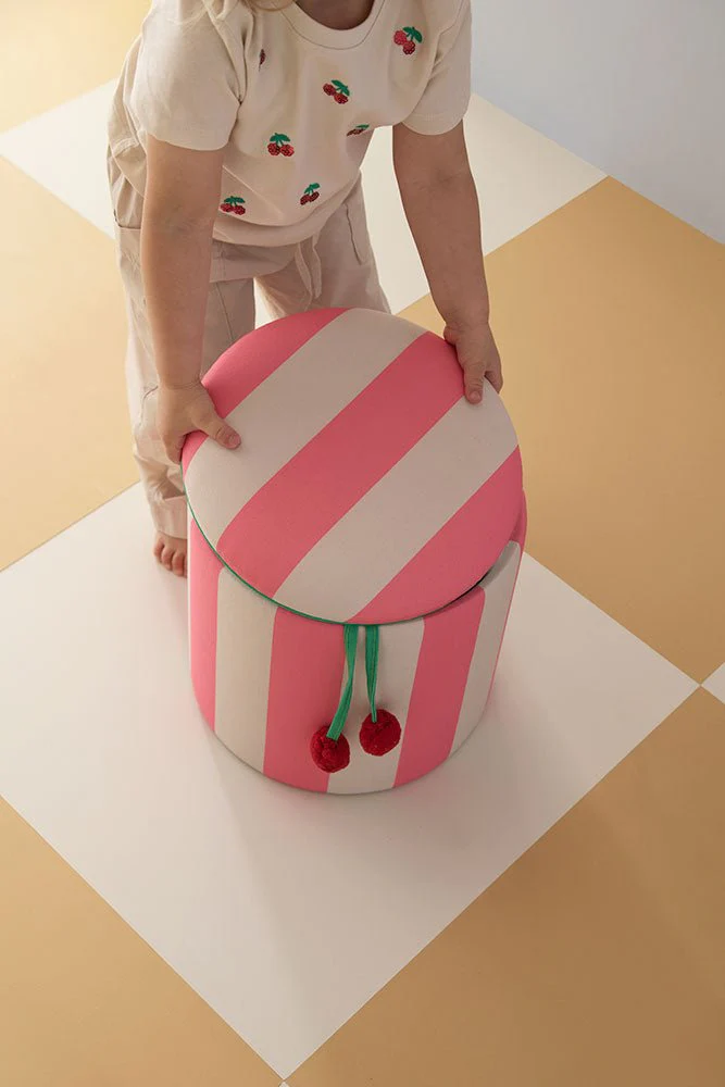 Kid's Concept Poef Cilinder Met Opbergruimte Roze - Image 7