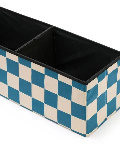 Kid's Concept Poef Met Opbergruimte Check Teal 80Cm - Image 2