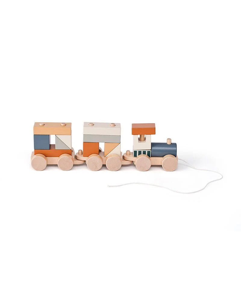 Kid's Concept Speelgoed Trein Blokken Bruin - Image 2