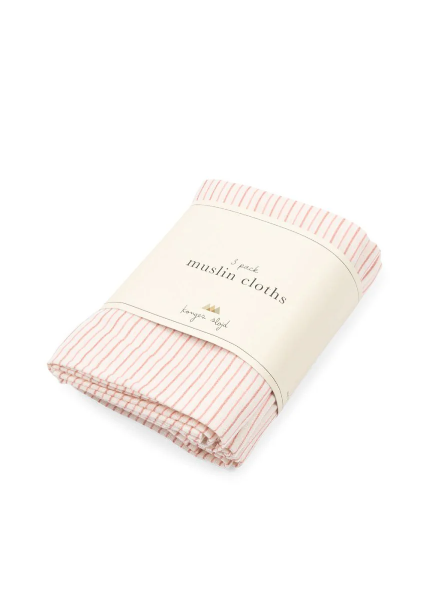 Konges Sløjd Monddoekje Stripie Petite Rose 3St - Image 2