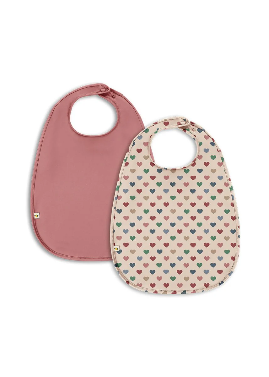 Konges Sløjd Slabbetje Coeur Colore/Fades Rose 2St