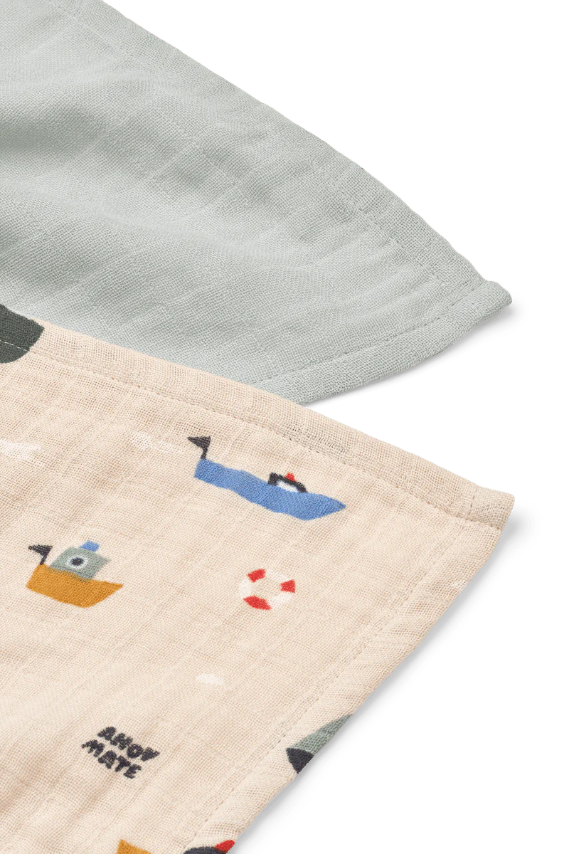 Liewood Hydrofiele Doek Lewis Sailing/ Dove Blue 2St - Image 2