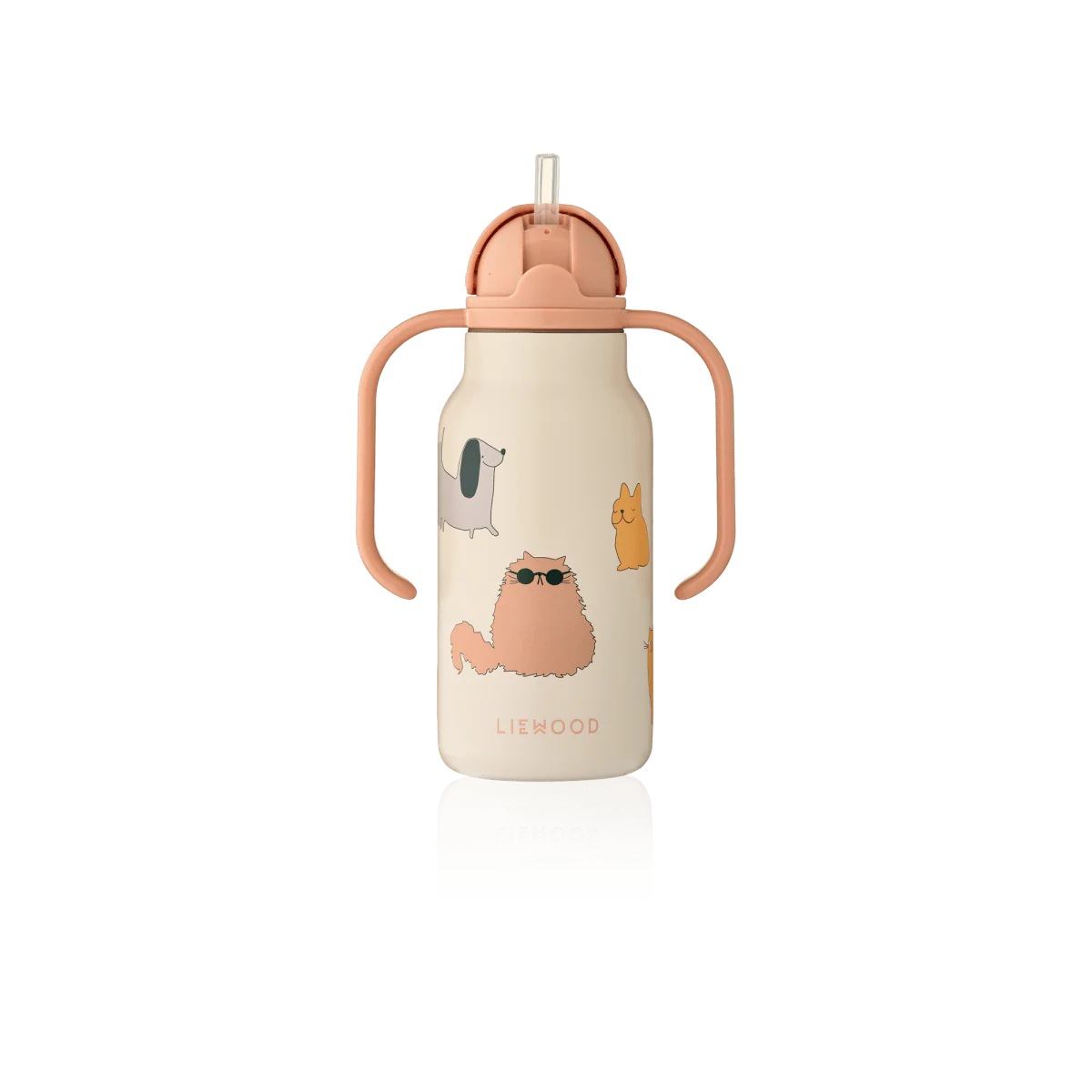 Liewood Kimmie Waterfles Cats and Dogs / Sandy 250ml - Image 3