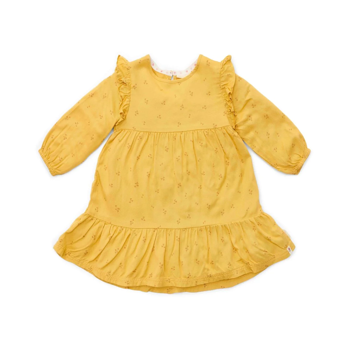 Little Dutch Baby Jurkje Lange Mouwen Warm Yellow Blooming Flower